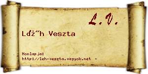Léh Veszta névjegykártya